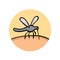 Mosquito bites. Bloodsucker cartoon icon. Flat vector illustration. Isolated on white background.