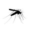 Mosquito black silhouette. Insecticide or insect icon.