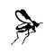 Mosquito black silhouette. Outline illustration. Tatoo sticker, logo and emblem