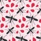 Mosquito and blood seamless pattern