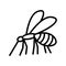 Mosquito flat line icon. Insect control vector symbol, mosquito repellent, protection. Outline sign for mobile concept