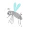 Mosquito gnat icon. Cute cartoon kawaii funny character. Insect bug collection. Baby illustration. Flat design. White background.