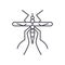 Mosquito icon, linear isolated illustration, thin line vector, web design sign, outline concept symbol with editable