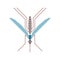 Mosquito Insect Icon in Geometric Flat Style