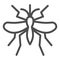 Mosquito line icon, Insects concept, gnat and pest sign on white background, Mosquito insect icon in outline style for