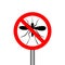 Mosquito silhouette road sign