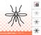 Mosquito simple black thin line vector icon