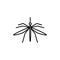 Mosquito vector icon in outline style, isolated on a white background.