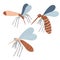 Mosquito. Vector illustration cartoon flat icon isolated on white. can be used for: Print, banner, label, poster, sticker, logo