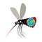 Mosquito Virus Zika. Big mosquito overtook planet Earth. Big belly from insect. Epidemic on Earth. Large stand-alone mosquito on