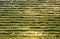 Moss Covered Weathered Wooden Shingle Roof - Horizontal Background