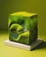 Moss and grass blending into a picturesque water stream. Podium, empty showcase for packaging product presentation, AI