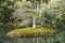 Moss Island in the middle of the water At a temple in Kyoto