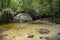 Mossman River and Lookout in rural rainforest at Mossman Gorge National Park Daintree Region Queensland Australia.