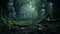 Mossy Forest With Mulberry: A Dark Romanticism Inspired Image