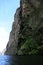 Mossy waterfall with Christmas tree shape in Sumidero Canyon, Mexico