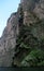 Mossy waterfall with Christmas tree shape in Sumidero Canyon, Mexico