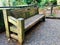 Mossy wooden bench