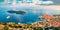 Most amazing views of Dubrovnik city possible to see when climbing to the Fort Imperial. Colorful summer scene of Croatia, Europe.