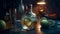 most delicious tequila bottle light particles generative AI