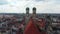 Most famous church in Munich - the Frauenkirche Cathedral in the historic district - aerial view