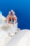 The most famous church on Santorini Island,Crete, Greece. Bell tower and cupolas of classical orthodox Greek church