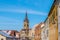 The most famous Gothic-style church in Sibiu, The Lutheran Cathedral of Saint Mary, on sunny winter day in Sibiu, Transylvania,