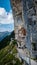 Most famous tavern on the top of a mountain - Aescher in Switzerland - SWISS ALPS, SWITZERLAND - JULY 22, 2019