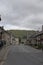 Most iconic street in Castleton, Derbyshire on a cloudy day