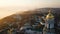 Most inetersting places of Kiyv Ukraine. Kiev Pechersk Lavra. Aerial drone video footage. View to rider Dnipro and The