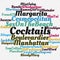 Most popular cocktails word cloud