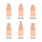 Most popular nail shapes with nude manicure vector illustration