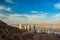 The most south Israeli city Eilat rustic urban Middle East region photography top view from outskirts desert mountains place on