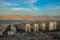 The most south Israeli city Eilat top view panoramic urban view from above with building and hotel entertainment district near