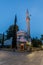 MOSTAR, BOSNIA AND HERZEGOVINA - JUNE 9, 2019: Karadoz Beg Mosque in Mostar. Bosnia and Herzegovi