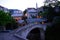 Mostar Crooked Bridge at Twilight
