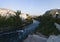 Mostar, Neretva, skyline, river, bridge, valley, Bosnia and Herzegovina, Europe, panoramic, green