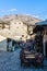 Mostar old town street with shops and historic architecture. Bosnia and Herzegovina