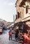 Mostar old town street with shops and historic architecture. Bosnia and Herzegovina