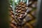 Mostly blurred zululand cycad fruits closeup - starch-filled yellow cones