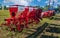 Mostyskyi district, Lviv region, Ukraine - September 05, 2019: Agricultural machinery presentation, seeders Gaspardo at the