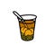 Mote con huesillo chilean drink doodle icon, vector illustration