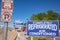 Motel Blue Swallow next to route 66. Sign inform tourists about the comforts. Tucumcari, New Mexico, US