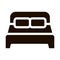 Motel Comfortable Double Bed Vector Icon