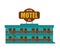 Motel isolated. Small Cheap hotel Vector illustration.