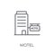 Motel linear icon. Modern outline Motel logo concept on white ba