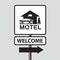 Motel road sign