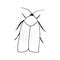 Moth icon. hand drawn doodle style. vector, minimalism, monochrome, sketch. insect, butterfly