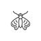 Moth pests line icon