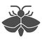 Moth solid icon, Insects concept, mole sign on white background, Moth silhouette icon in glyph style for mobile concept